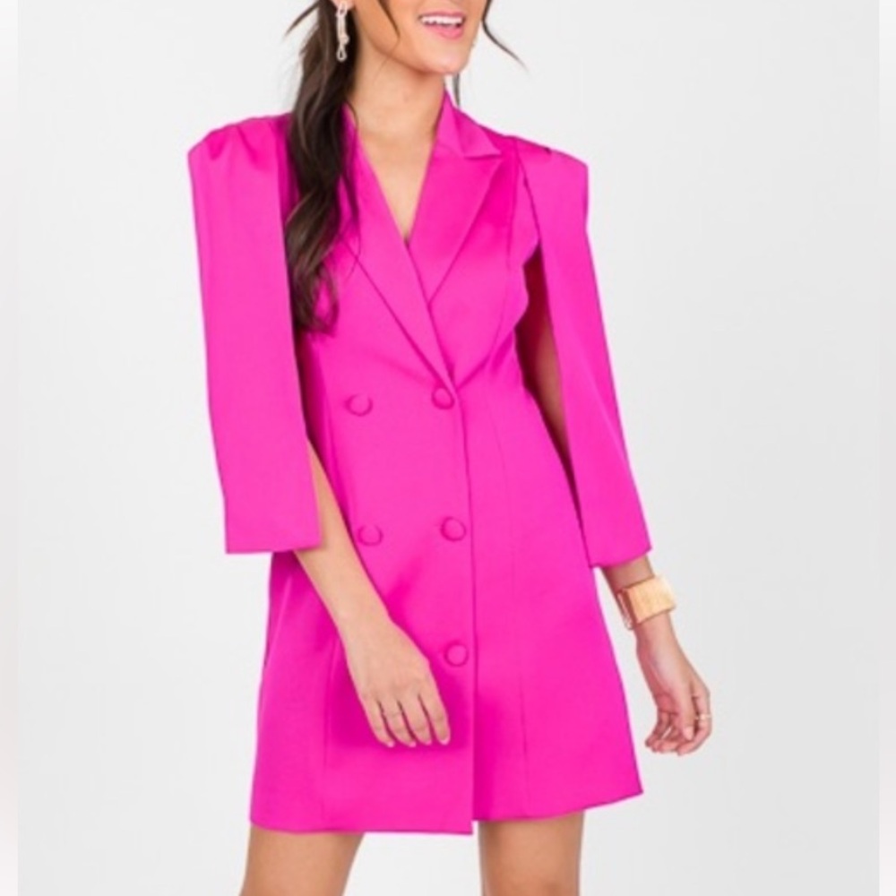 Adelyn Rae Thalia Cape Blazer Dress NWT Size S Hot Pink Retail US $188